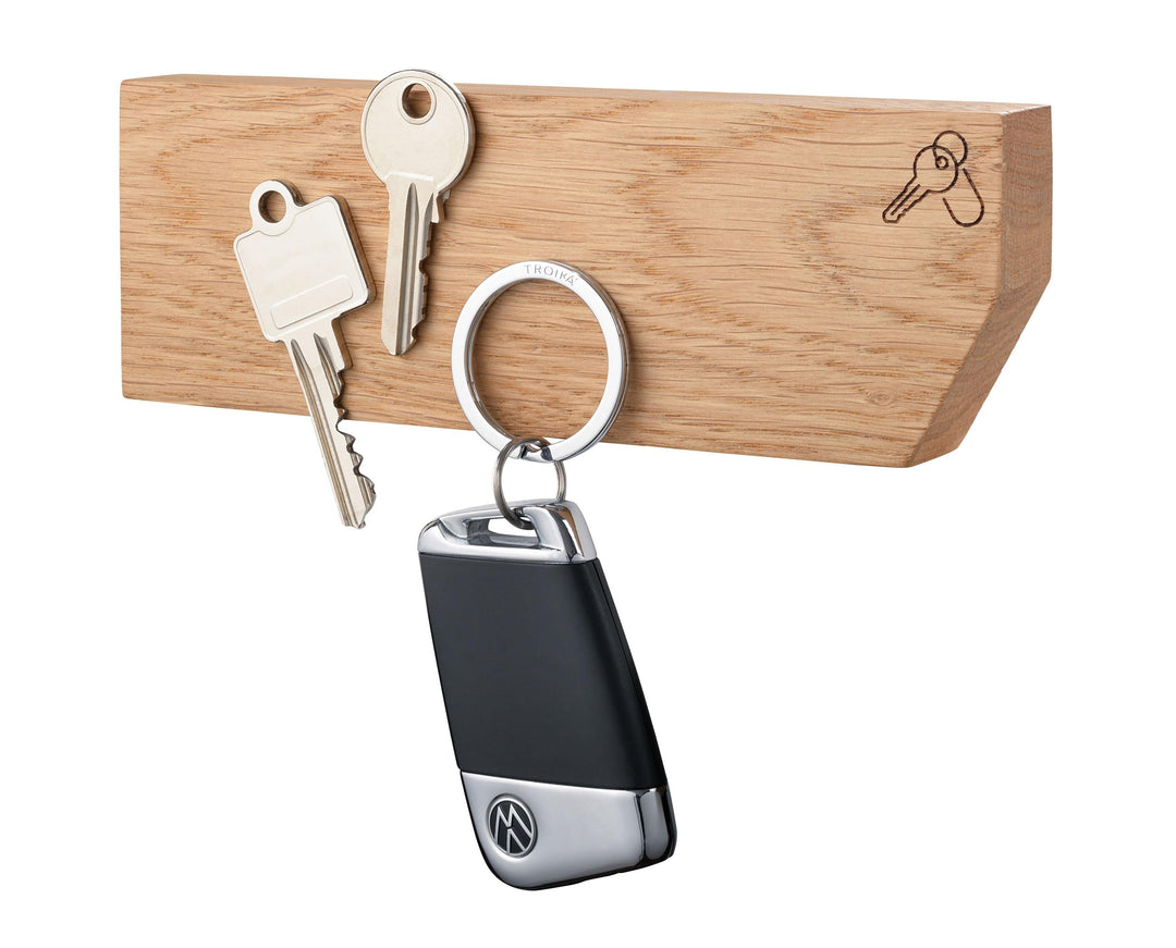 TROIKA Schlüsselbrett mit starker Magnetwirkung – HOLZWEG KEY BOARD – Magnete halten bis zu 3 Schlüs