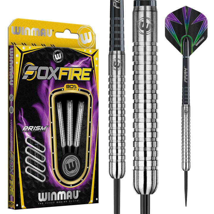 Winmau Foxfire Profi Wolfram Steeltip Dartpfeile Set mit Flights und Schäfte 23 g, 23 g