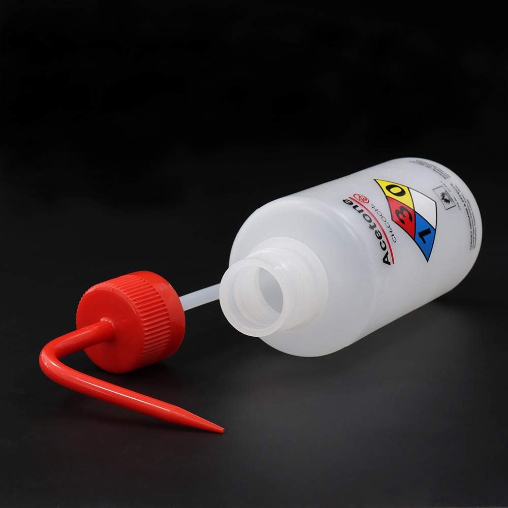 Labvida 2 Stück Sicherheits-Waschflaschen, 500 ml, Aceton-Waschflasche, LDPE-Material, LVM004 2 x Ac