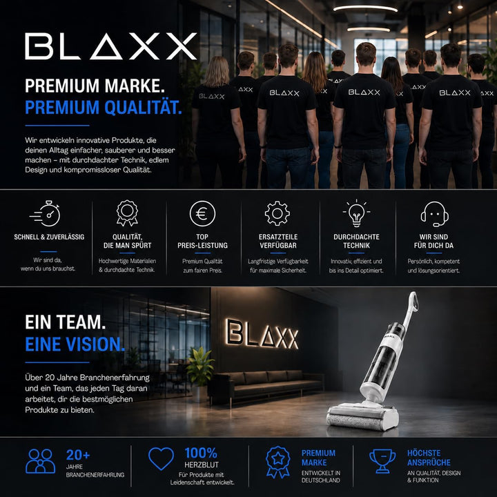 BLAXX LVX Akku Staubsauger kabellos – 60 Min Laufzeit, Akkustaubsauger mit 2 Akkus & Schnelllader, b