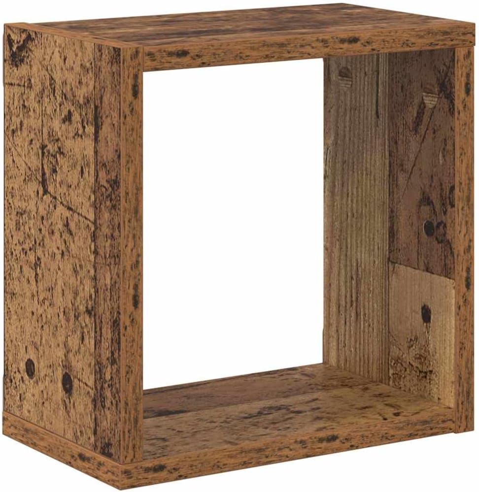 vidaXL Wandregale 2er Set Altholz 26X15X26 cm Massiv Rustikales Design Vielseitig Innenlagerung Wohn