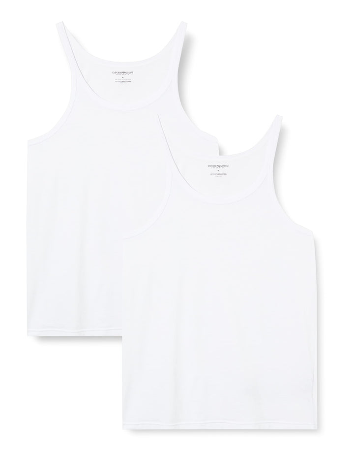 Emporio Armani Herren Schlafanzugoberteil (2er Pack), Schwarz, M S White/White, S White/White