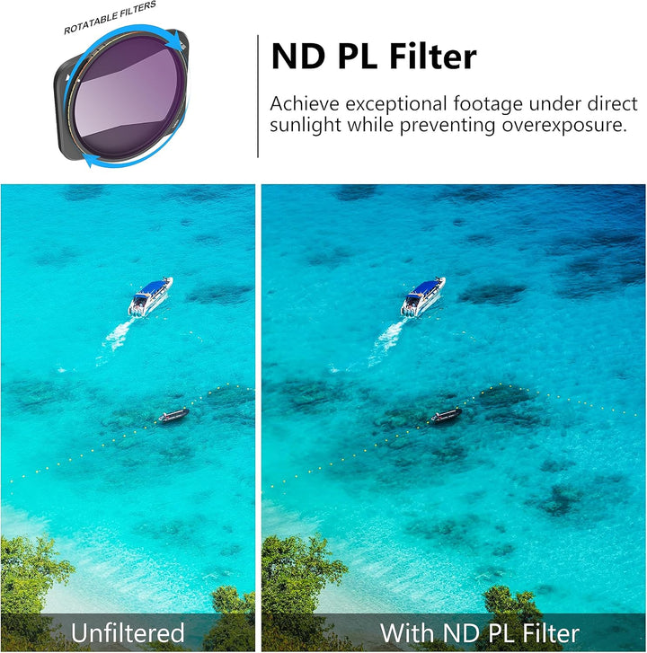 STARTRC 4er-Pack ND/PL Filter Set für DJI Air 3 Zubehör, Mehrfach Beschichtetes HD-Glas, Kein Farbst