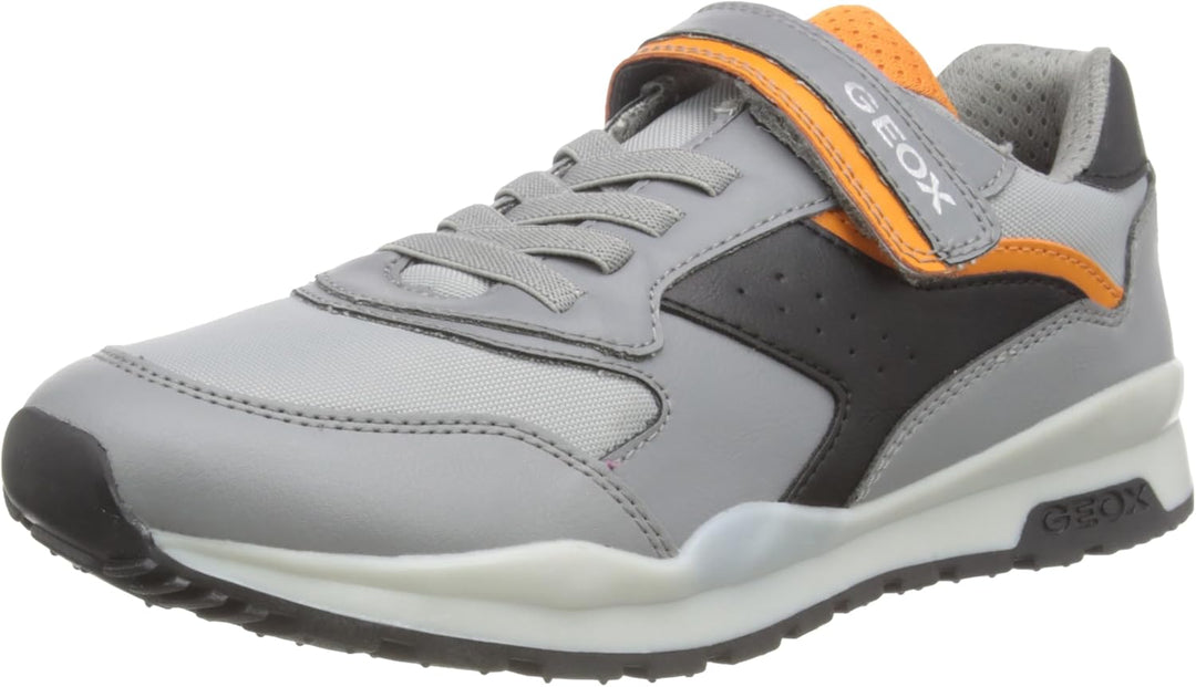 Geox Jungen J Pavel A Sneaker 24 EU Grey Orange, 24 EU Grey Orange