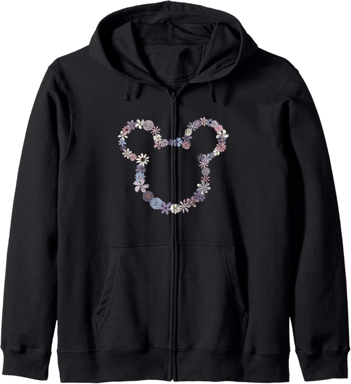 Disney Mickey & Friends Mickey-Umriss mit Blumenmotiv Kapuzenjacke