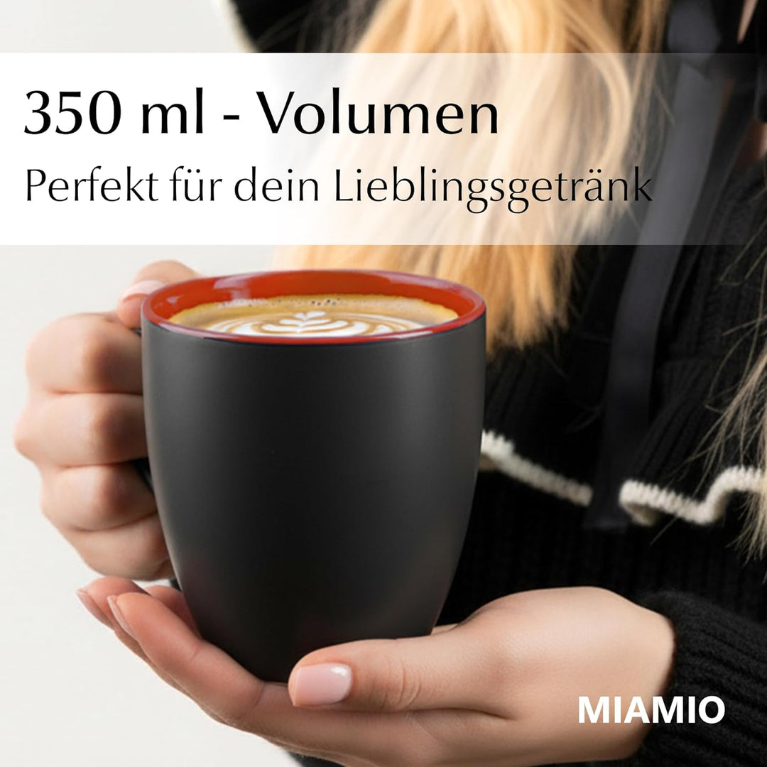 MIAMIO - 6 x 350 ml Kaffeetassen/Kaffeebecher Set - Tassen Set 6er Modern - Le Papillon Kollektion B
