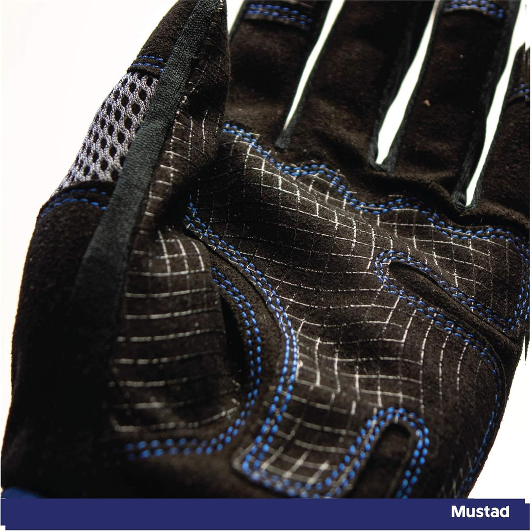 Mustad Wurfhandschuhe | Blau/Schwarz/Grau, M
