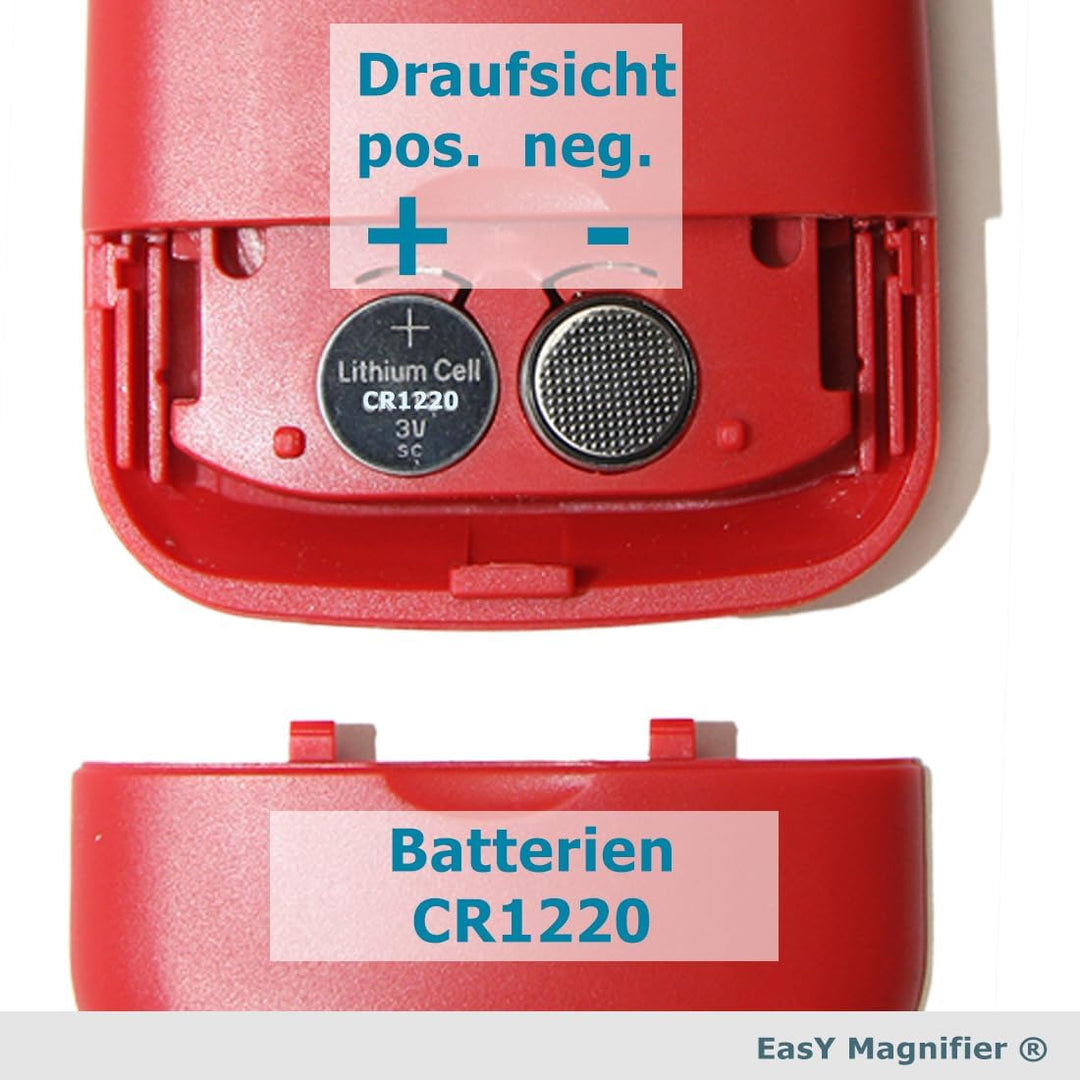 EasY Magnifier Leselupe 3,0fach Mit Hellem LED Licht; Taschen Lupe Mit Geschützter Acryl Linse; Bele
