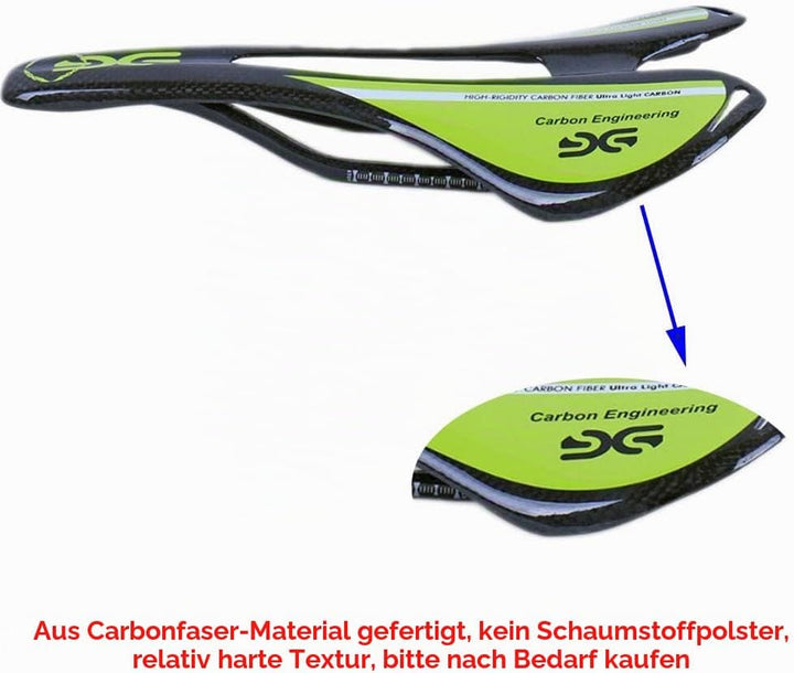 ESEN SP Superlight MTB/Rennrad Voll Carbon Hohl Sattel 3k matt/glänzend glossy green, glossy green