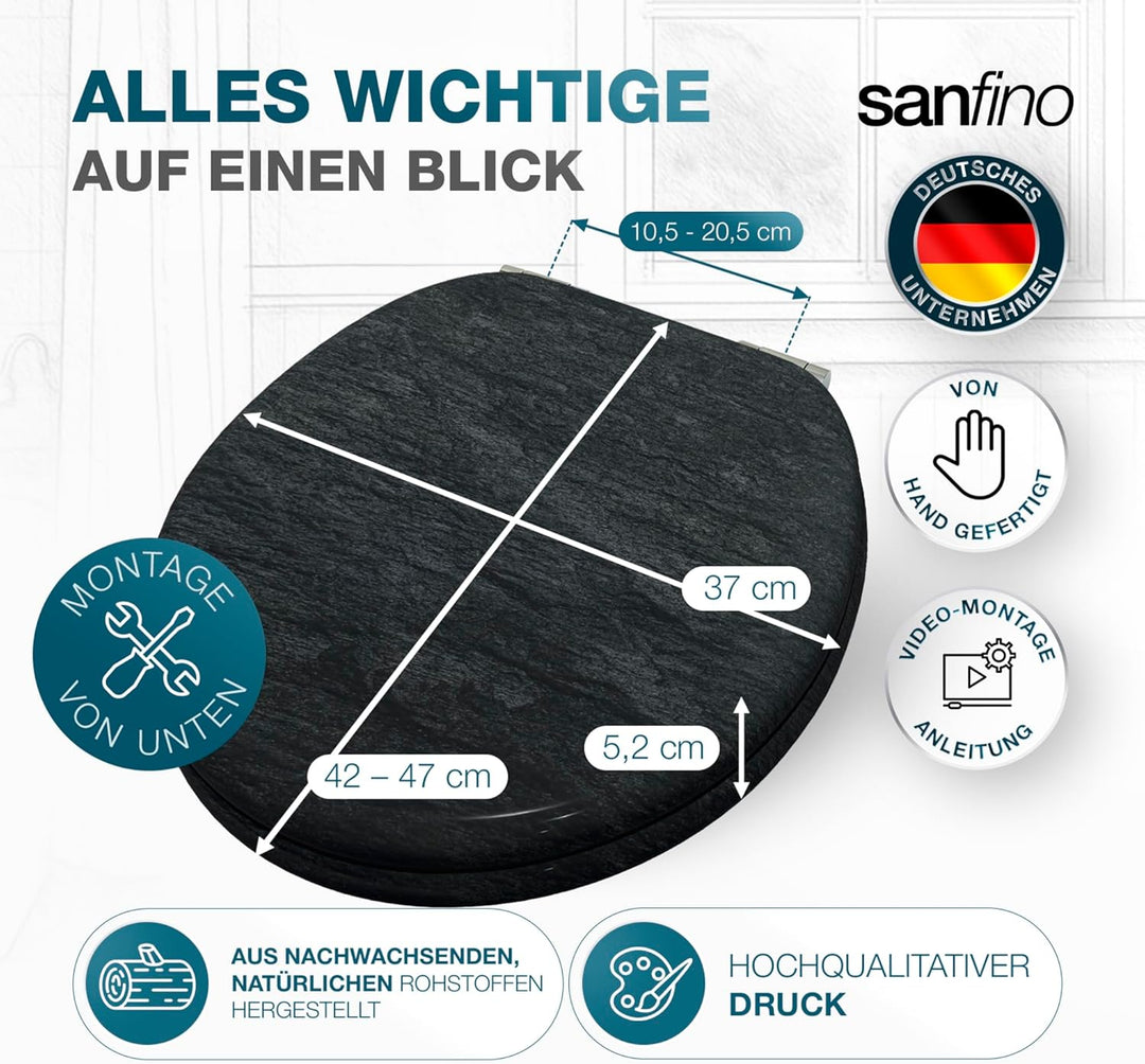 Premium WC Sitz mit Absenkautomatik – hochwertige Toilettendeckel aus Holz, viele bunte Motive, hohe