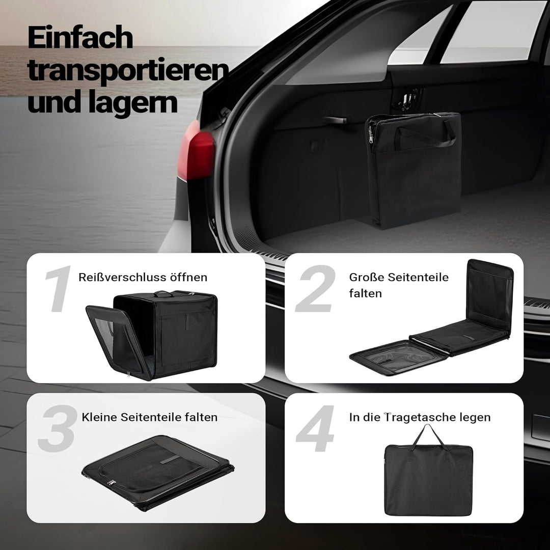 Fudajo Faltbare Transportbox für Hunde, Katzen S (42x36x41 cm), robust, leicht, sicher, Hundebox mit