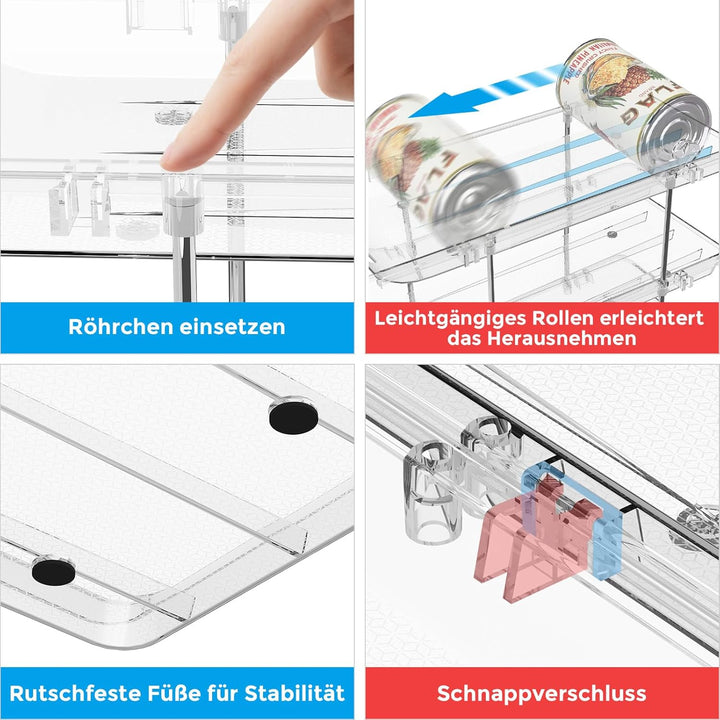 Stapelbarer Dosenhalter mit 5 Ebenen für die Vorratskammer, Konservenhalter für den Kühlschrank, für