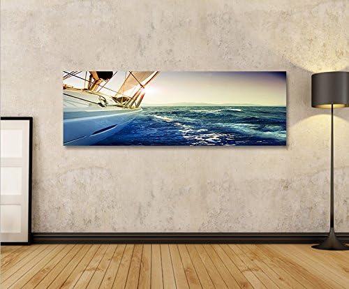 islandburner Bild Bilder auf Leinwand Segelyacht Panorama XXL Poster Leinwandbild Wandbild Art up Yo