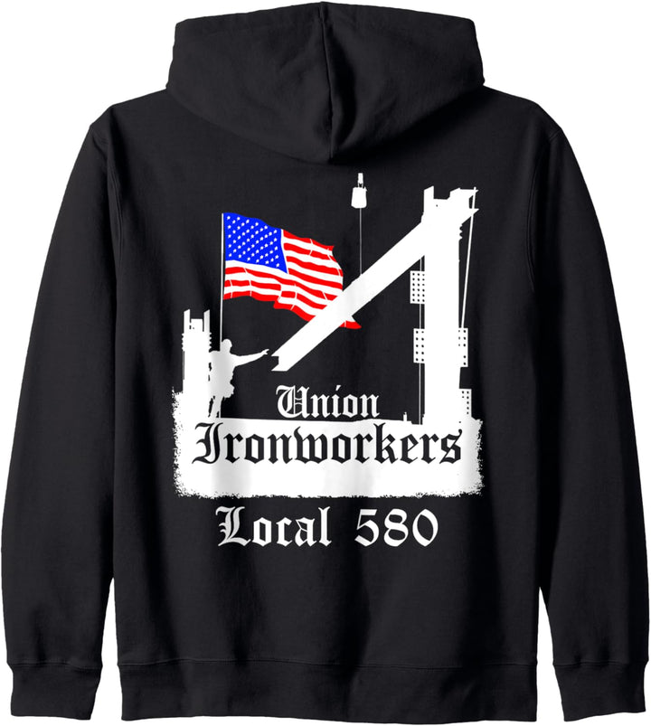 Union Ironworkers Local 580 NYC Amerikanische Flagge Kapuzenjacke