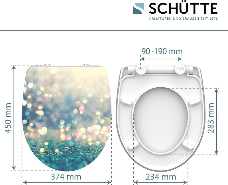 Schütte WC-Sitz MAGIC LIGHT mit Absenkautomatik, Toilettendeckel mit Motiv und Schnellverschluss für