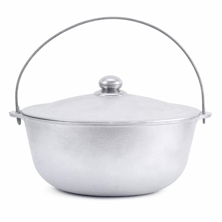 Schwenktopf Kazan 4 L Aluminium mit Bügel und Deckel Campingtopf Gulaschkessel Aluguss Tatarskij Kas