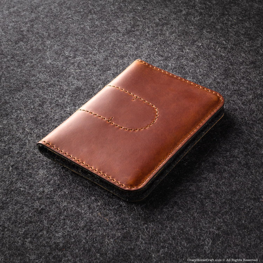 Crazy Horse Craft, AirTag Reisepass Geldbörse - Italienisches Leder, Classic Brown, Reisekartenhalte