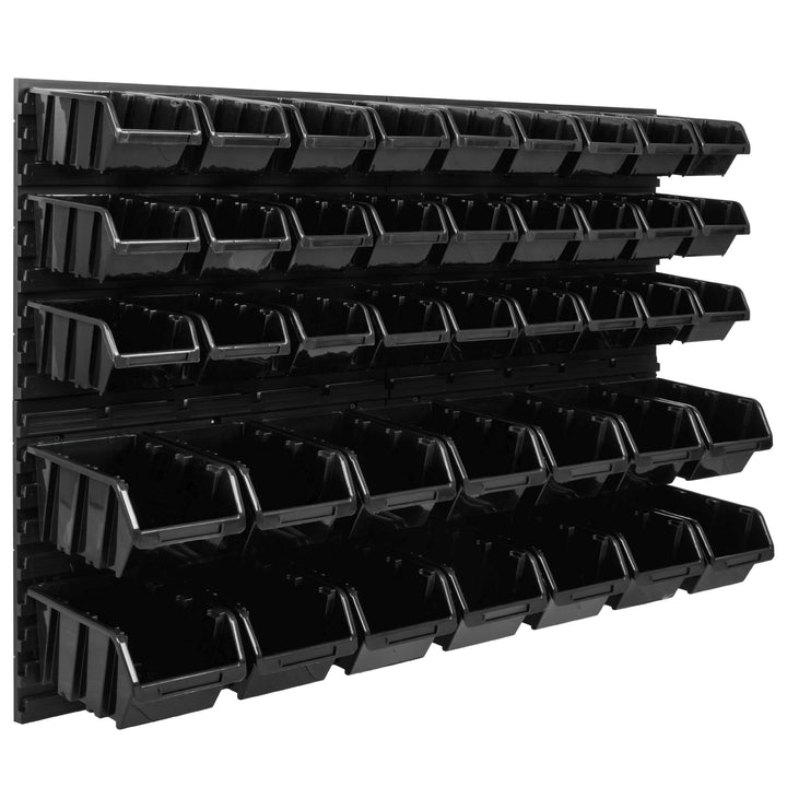 SimpleThing Lagersystem Werkstattregal | 115 x 78 cm | 41 stck. Box | Wandregal mit Stapelboxen - Wa
