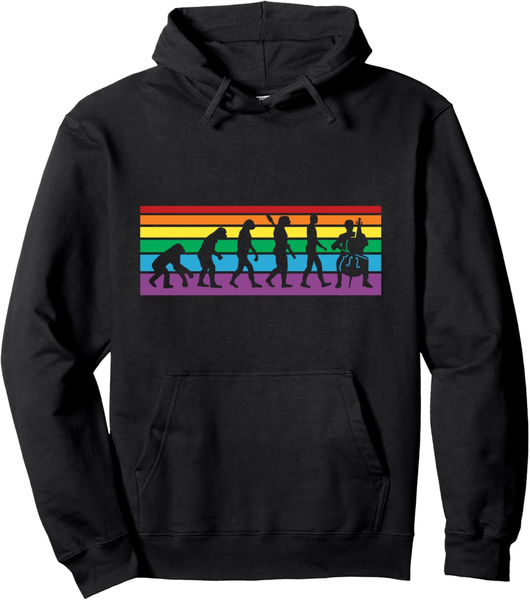 Vintage Cello Evolution - Retro Cello Musician Gift - Cello Pullover Hoodie