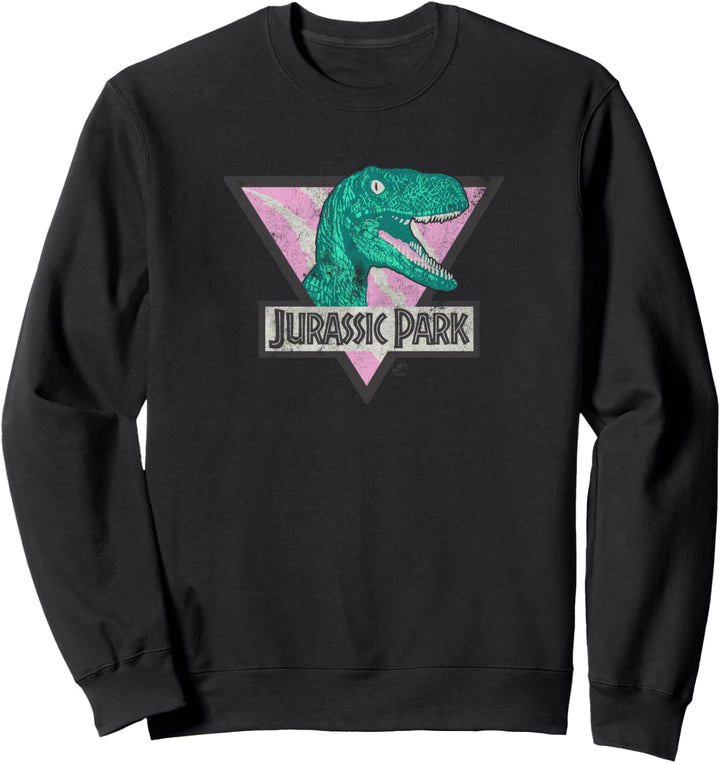 Jurassic Park Velociraptor Pastel Scratched Triangle Sweatshirt