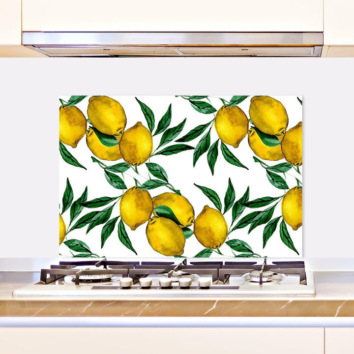 Cuadros Lifestyle Küchen Spritzschutz Zitronen 60x40 cm | Küchenrückwand aus Alu-Dibond | Küchenpane