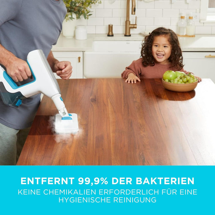 BLACK+DECKER 2000W Druck-Dampfreiniger Steam Ultra (mit 4 bar Dampfdruck, beseitigt 99% aller Hausha