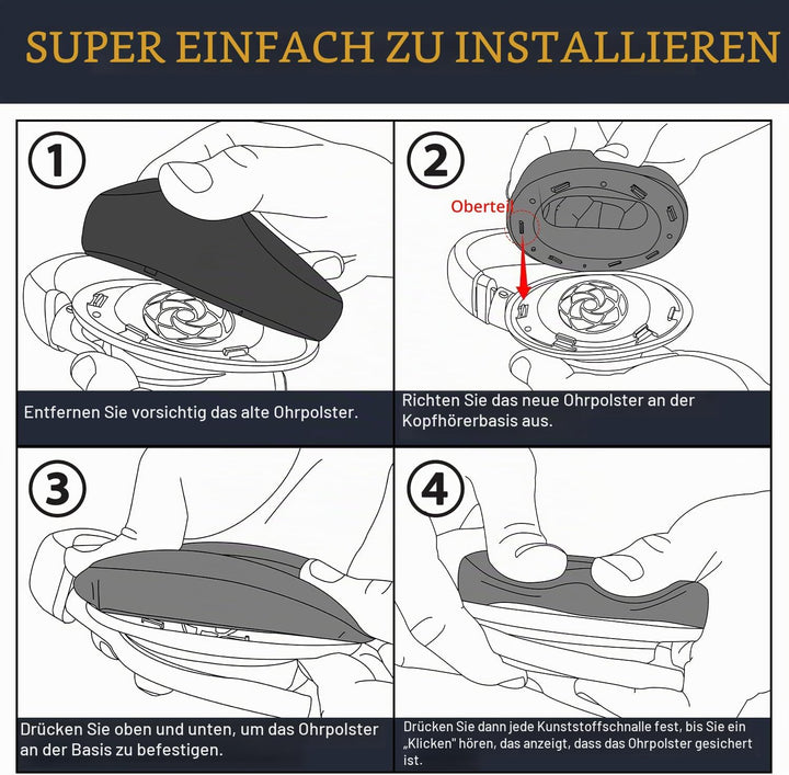 SOULWIT Professionelle Ohrpolster Ersatz für Sony MDR-1AM2 (MDR1AM2 MDR-1AM2/B) Kopfhörer, Ohrpolste