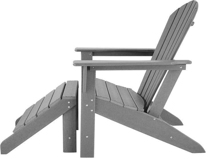 tectake 800816 Fussablage für Adirondack Gartenstuhl, wetterfest, Holzoptik, Fussstütze aus Kunststo