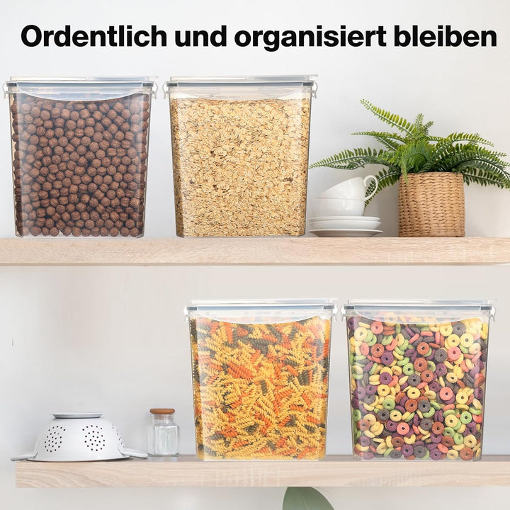 YASHE 6 Stücke Vorratsdosen Set 3.7L, Vorratsdosen mit Deckel Luftdicht, Kunststoff BPA freie Küche