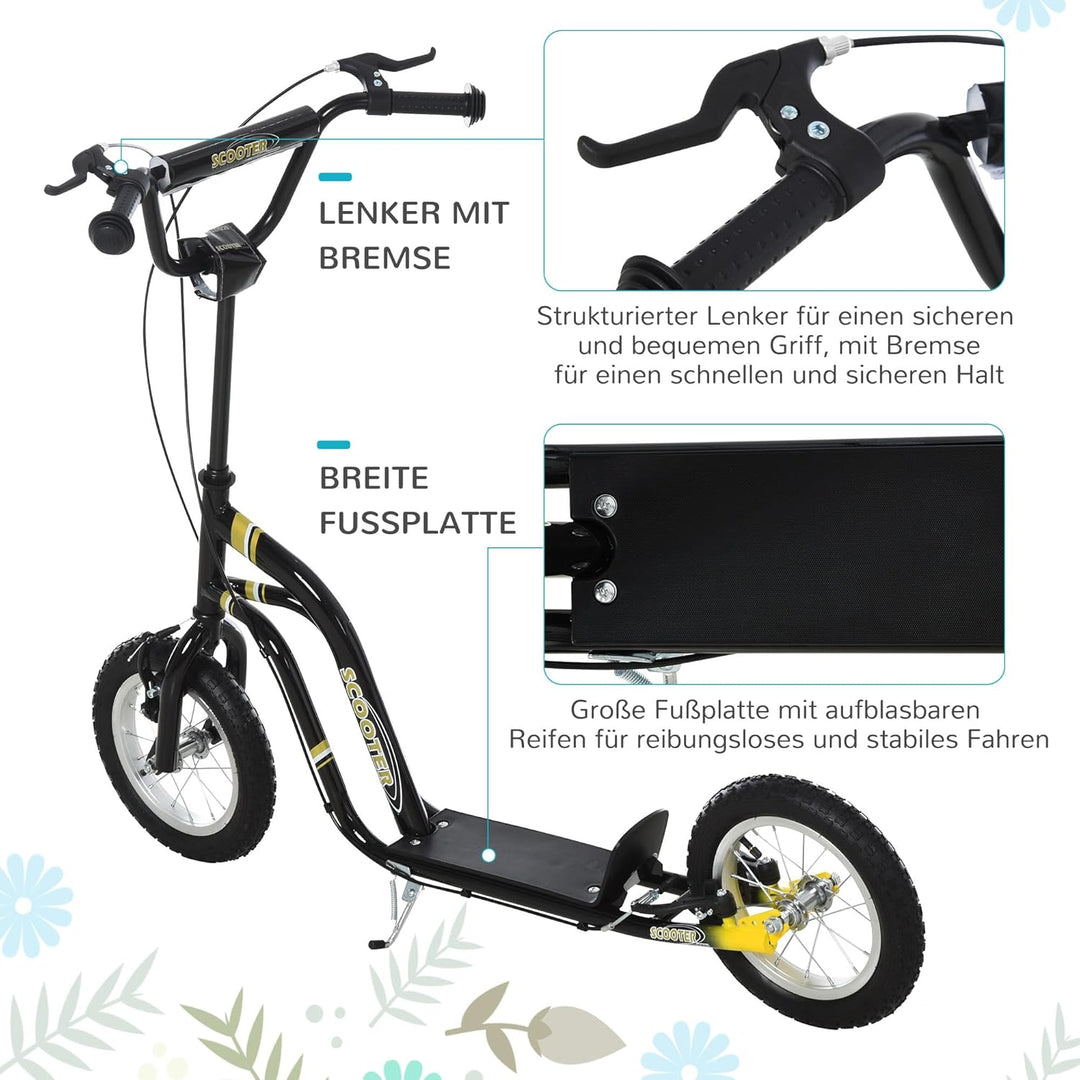 HOMCOM Kinderroller ab 5 Jahre Scooter Kinderscooter Tretroller Cityroller Kinder Roller Kickboard m