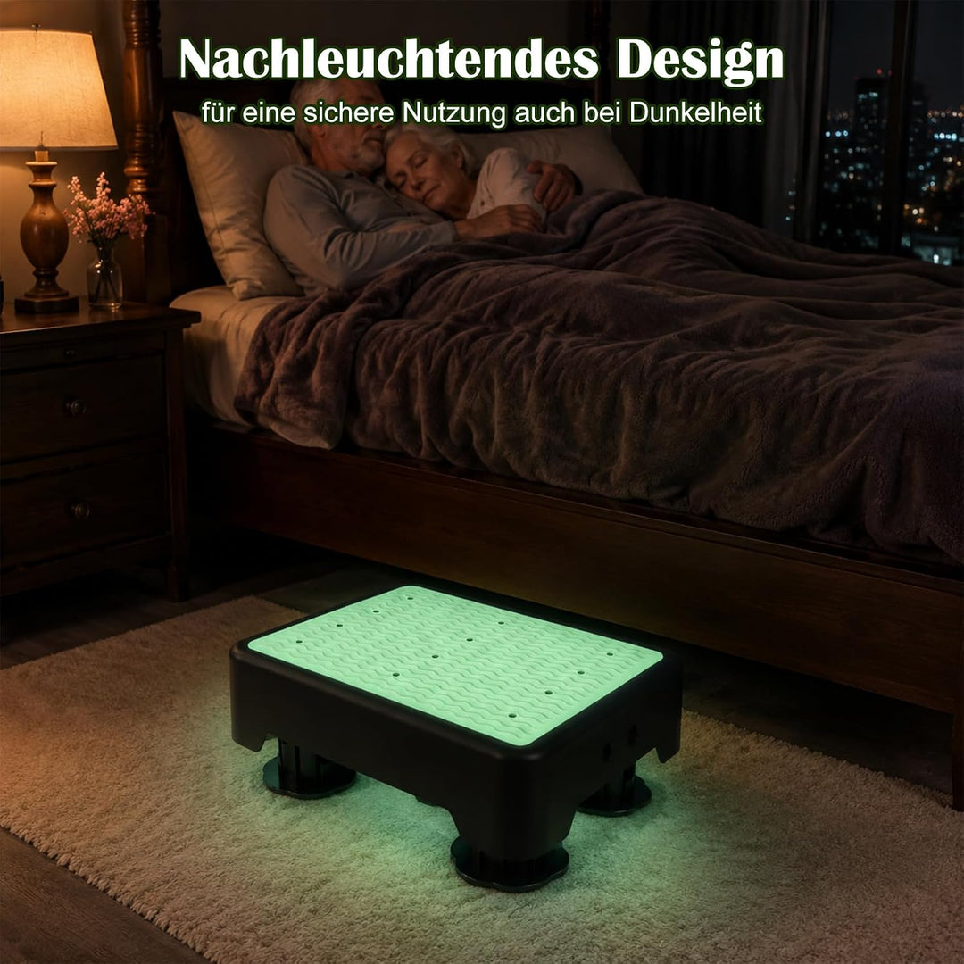 rutschfest Halbstufe,Nachleuchtende Tritthocker,3-stufig höhenverstellbarer | Step Hocker bis 220 kg