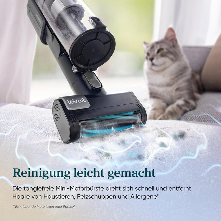 Levoit Originaler Mini-Motorbürste für LVAC-200 MAX & LVAC-300 Akku Staubsauger, Anti Hair Wrap, für
