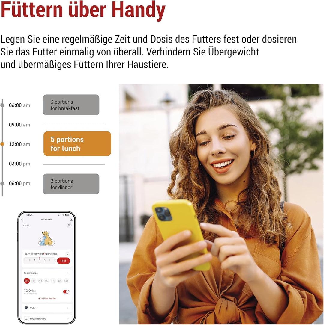EMOS - GoSmart Futterautomat 4 l - WLAN Pet Care Futterspender mit App - Trockenfutter Automat für K