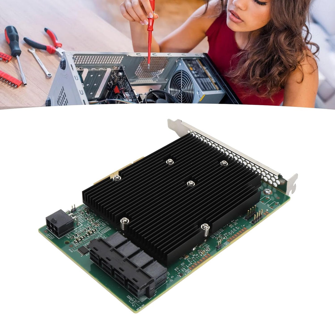 HBA-Karte SAS-Controller, 9300 16I HBA-Karte, 12 Gbit/s SATA SAS 16 Ports HBA-Controllerkarte, für W