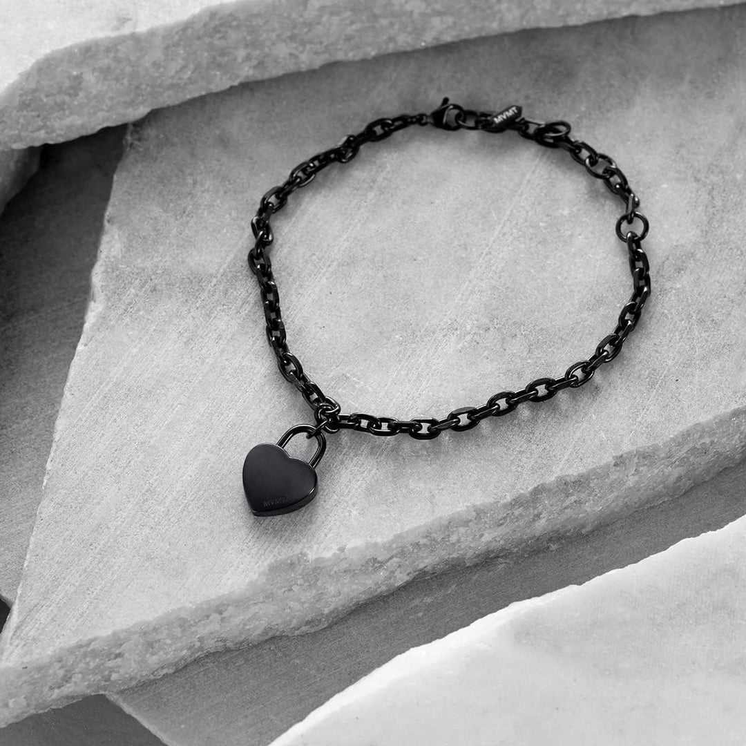 MVMT armband für Damen Kollektion HEARTLOCK BRACELET Schwarz - 28200192