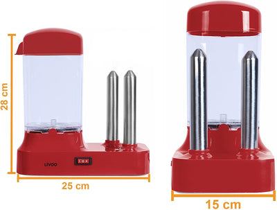 Hot Dog Maker mit Brötchenwärmer - Hot-Dog Maschine für 6 Würstchen - Hotdog Maker Set Abnehmbarer W