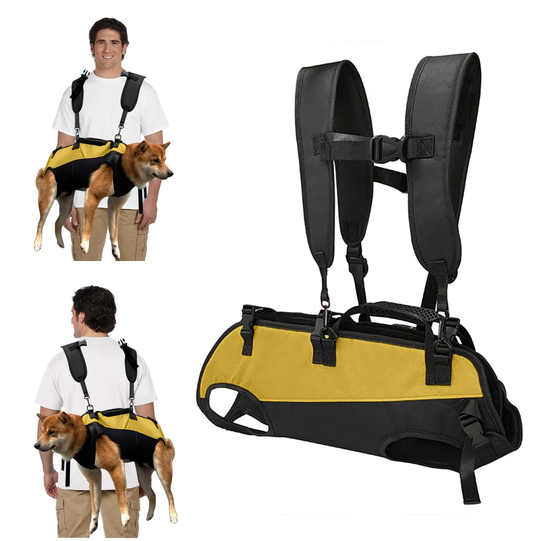PETCUTE Hunde-Tragegeschirr,Hundegeschirr-Rucksack für grosse Hundes,Ganzkörpergeschirr mit Griff,Ve
