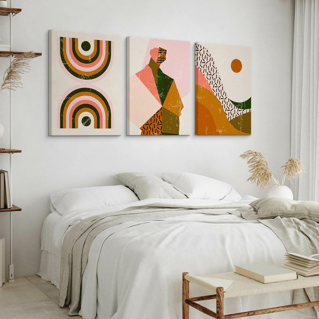 Muralo - Wandbilder Set - Leinwand Bilder Set Aufhängefertig - Bilder für Wohnzimmer Schlafzimmer -
