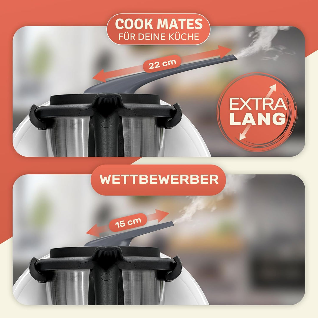COOK MATES Dampfumleiter für Thermomix TM5 TM6 | EXTRA LANG | Dampfableiter für Hängeschränke Schutz