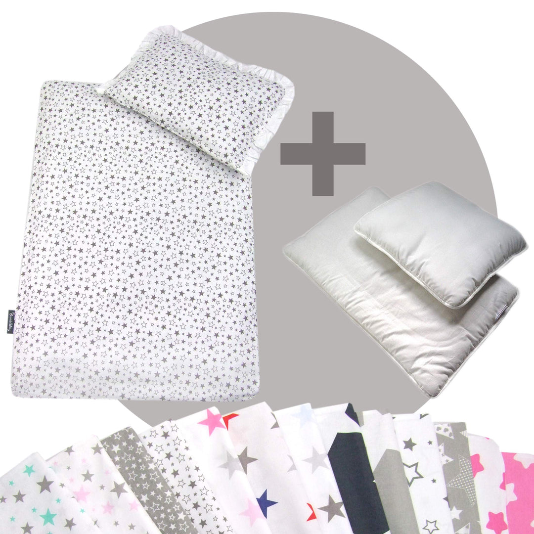 Rawstyle 4 TLG. Set Bezug (Stars) für Kinderwagen Bettwäsche Decke + Kissen + Füllung (Design 2), De