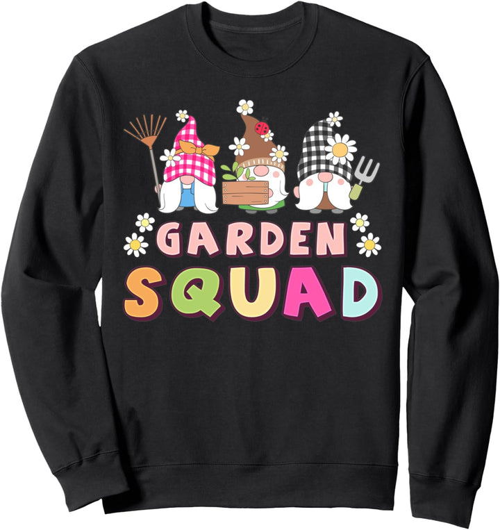 Gartenzwerge, Wichtel kleine Gartengestalter, Bunte Schrift Sweatshirt