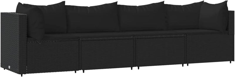 Festnight Gartensofa 3-Sitzer Rattan Sofa Balkonmöbel Lounge Sofa Outdoor Balkonsofa Balkon Couch Ga