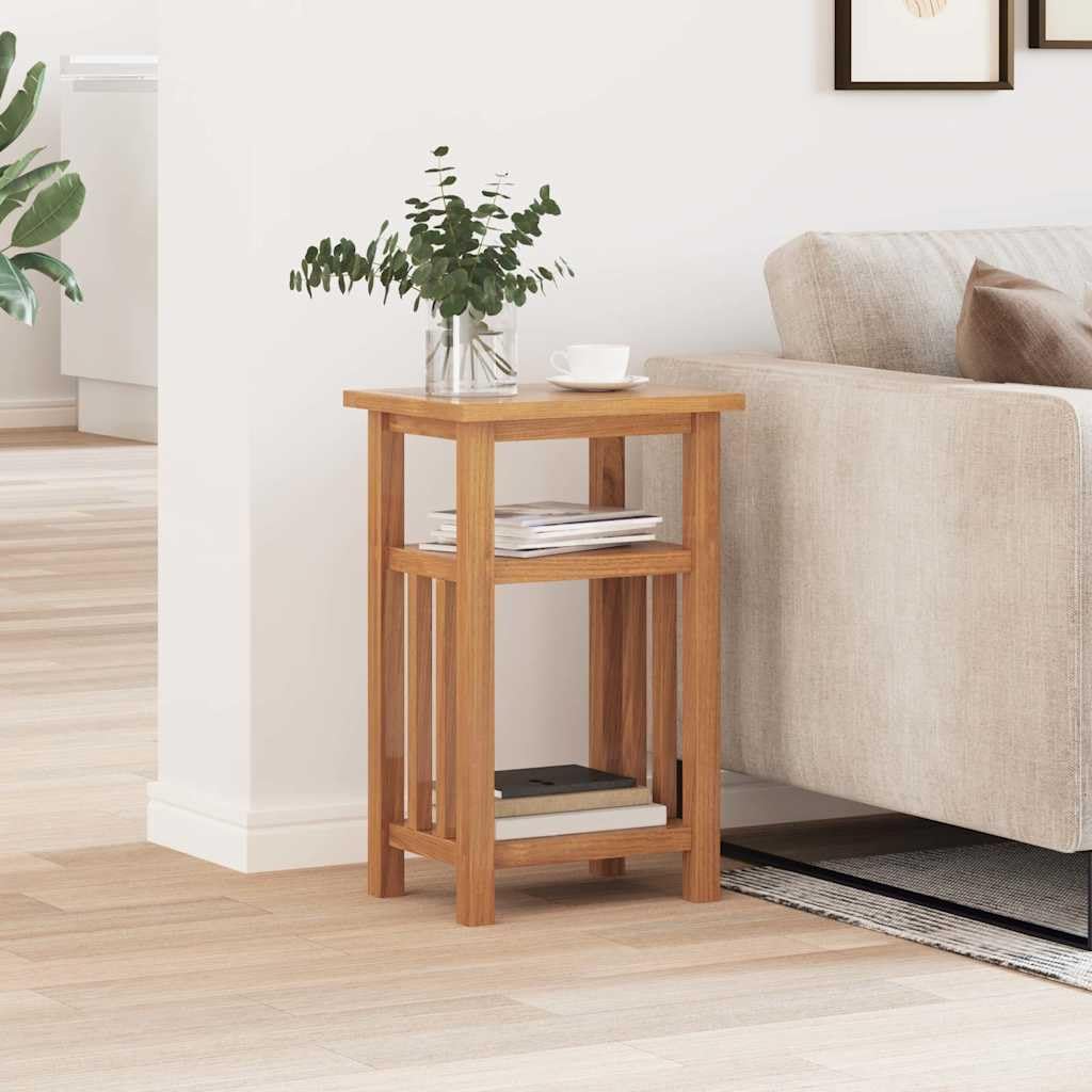 vidaXL Beistelltisch Couchtisch mit Zeitungsablage Eiche Massiv 27 x 35 x 55 cm