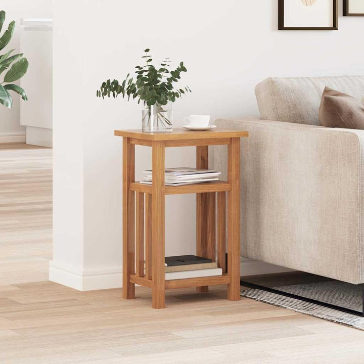 vidaXL Beistelltisch Couchtisch mit Zeitungsablage Eiche Massiv 27 x 35 x 55 cm
