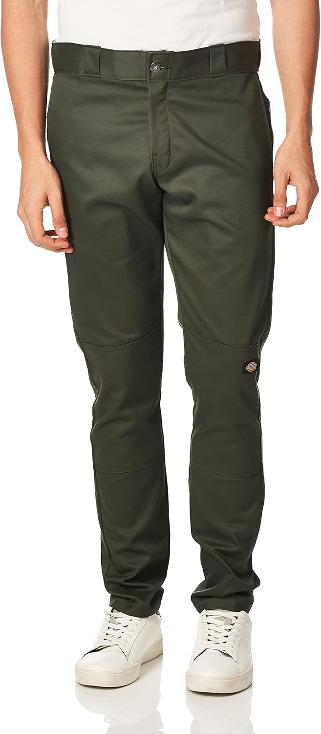 Dickies Herren Skinny Straight Double Knee Arbeitshose 28W / 30L Olivgrün, 28W / 30L Olivgrün