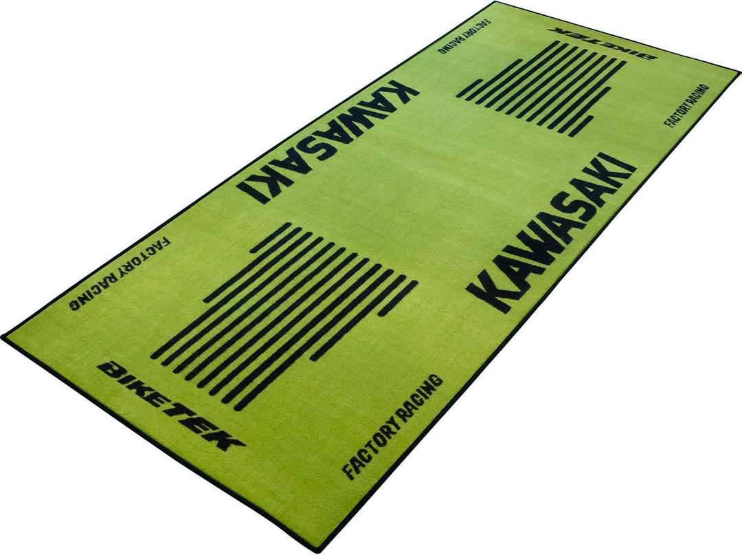 BIKETEK Werkzeug Tool Motorrad Werkzeug Tools Garagenmatte 190x80cm Kawasaki grün, Unisex, Multipurp