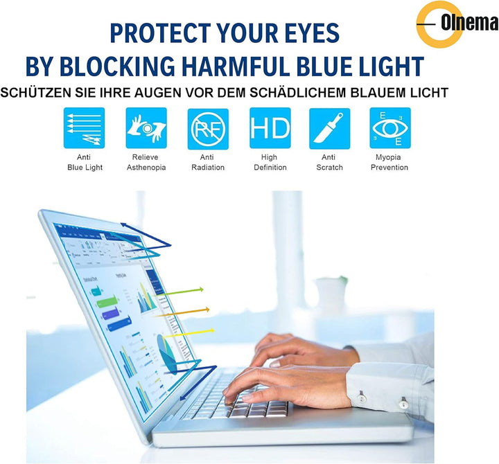 Anti Blaulichtfilter Premium I Anti Blue Screen Protector I Anti UV I Blendschutz I Augenschutz I Di