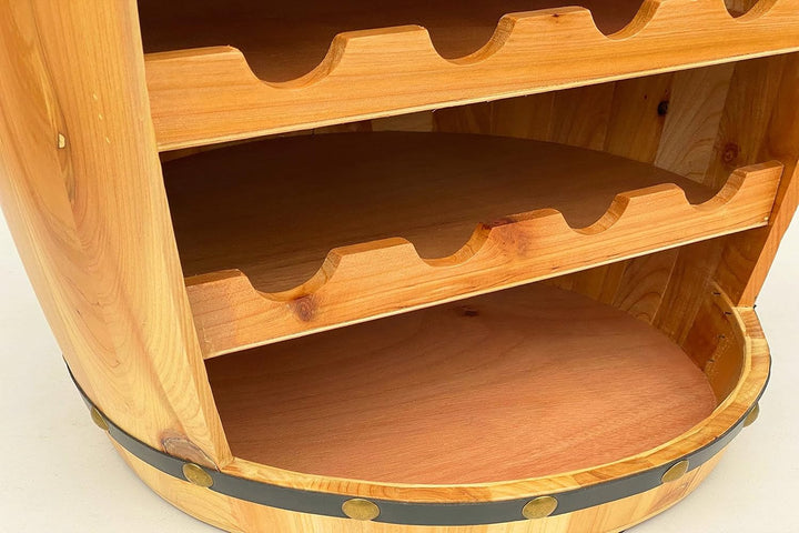 DanDiBo Weinregal Holz Weinfass Natur 70 cm 371 Bar Flaschenregal Flaschenständer Fass Holzfass