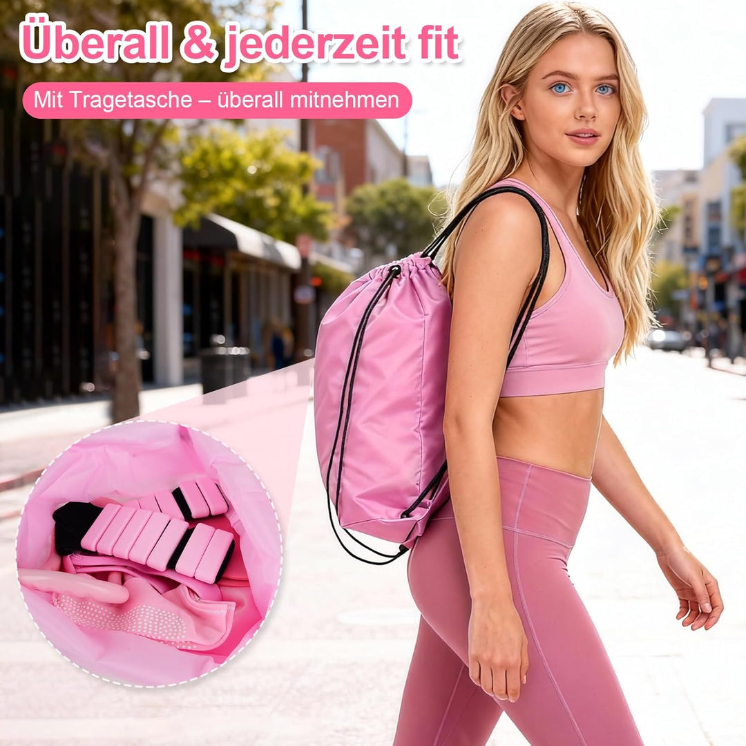 Pilates Set, 14PCS Rosa Pilates Set für Zuhause Mit Pilate Ring, Ball, Socken, Verstellbaren Handgel