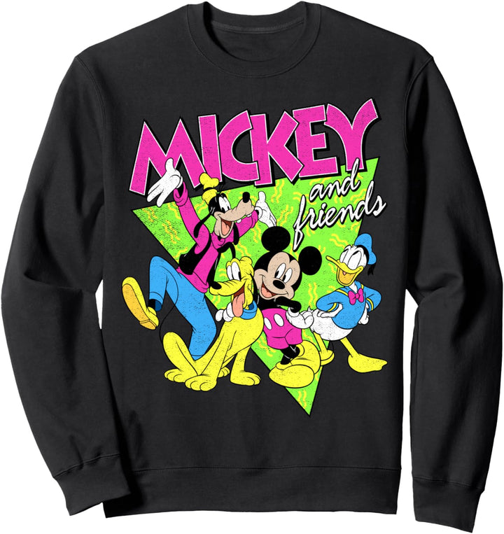 Disney Mickey & Friends Group Shot 80's Theme Sweatshirt